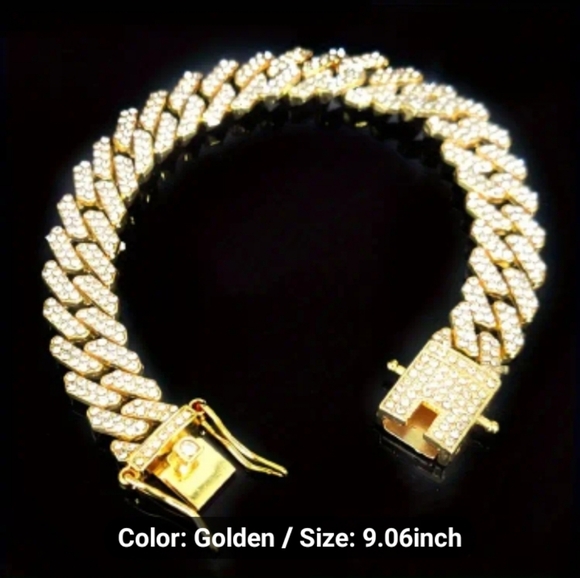 12mm. Electroplated Hip Hop Iced Out Bracelet For Men or Women 9.06 in. - Picture 5 of 11